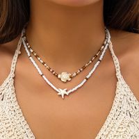 Großhandel Schmuck Einfacher Stil Klassischer Stil Farbblock Legierung Saatperle Perlen Geschichtete Halskette sku image 3