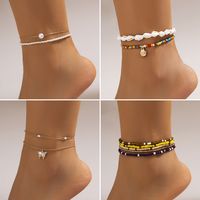 Simple Style Classic Style Solid Color Artificial Gemstones Plastic Resin Wholesale Anklet main image 1