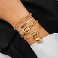Simple Style Classic Style Heart Shape Alloy Plating Gold Plated Women's Bracelets main image 1