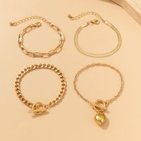 Simple Style Classic Style Heart Shape Alloy Plating Gold Plated Women's Bracelets main image 2