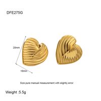 1 Pair Retro Heart Shape Plating 304 Stainless Steel Earrings sku image 1