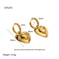 1 Pair Retro Heart Shape Plating 304 Stainless Steel Earrings main image 4