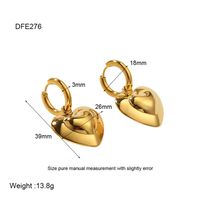 1 Pair Retro Heart Shape Plating 304 Stainless Steel Earrings sku image 9