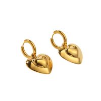 1 Pair Retro Heart Shape Plating 304 Stainless Steel Earrings main image 5