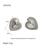 1 Pair Retro Heart Shape Plating 304 Stainless Steel Earrings sku image 2