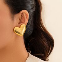 1 Pair Simple Style Classic Style Water Droplets Heart Shape Plating Iron Gold Plated Ear Studs sku image 2