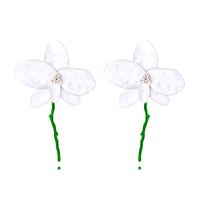 1 Pair Sweet Shiny Flower Enamel Inlay Iron Rhinestones Ear Studs main image 6