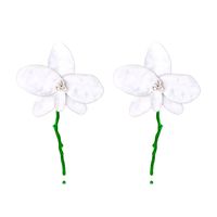 1 Pair Sweet Shiny Flower Enamel Inlay Iron Rhinestones Ear Studs sku image 2