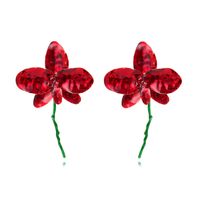 1 Pair Sweet Shiny Flower Enamel Inlay Iron Rhinestones Ear Studs main image 1