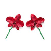 1 Pair Sweet Shiny Flower Enamel Inlay Iron Rhinestones Ear Studs main image 4