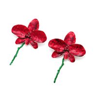 1 Pair Sweet Shiny Flower Enamel Inlay Iron Rhinestones Ear Studs main image 5