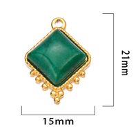 French Retro Style Colorful Stainless Steel Square Natural Stone Pendant Jewelry Accessories Diy Earrings Bracelet Accessories main image 2