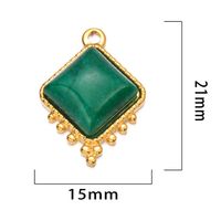 French Retro Style Colorful Stainless Steel Square Natural Stone Pendant Jewelry Accessories Diy Earrings Bracelet Accessories sku image 2