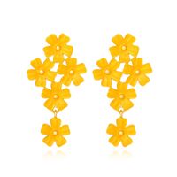 1 Pair Casual Sweet Flower Enamel Zinc Alloy Drop Earrings sku image 1