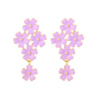 1 Pair Casual Sweet Flower Enamel Zinc Alloy Drop Earrings main image 6