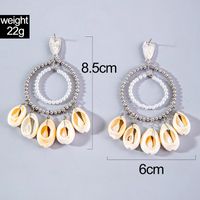 1 Set 1 Pair Hawaiian Ethnic Style Bohemian Geometric Star Shell Beaded Alloy Shell Drop Earrings main image 2