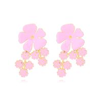 1 Pair IG Style Sweet Flower Enamel Zinc Alloy Ear Studs sku image 1
