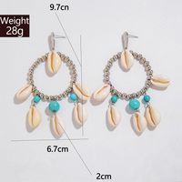 1 Set 1 Pair Hawaiian Ethnic Style Bohemian Geometric Star Shell Beaded Alloy Shell Drop Earrings main image 5