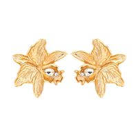 1 Paire Style IG Sucré Fleur Placage Incruster Alliage De Zinc Strass Boucles D'Oreilles sku image 1