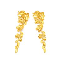1 Pair IG Style Sweet Leaf Flower Plating Zinc Alloy Drop Earrings main image 6