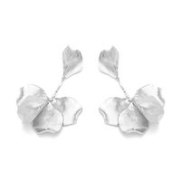 1 Paire Style IG Sucré Forme De Cœur Fleur Placage Alliage De Zinc Boucles D'oreilles main image 6