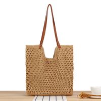 Women's Vacation Beach Solid Color Cotton Shopping Bags sku image 2