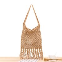 Women's Vacation Beach Solid Color Cotton Shopping Bags sku image 2