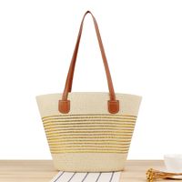 Women's Vacation Beach Solid Color Paper Shopping Bags sku image 1