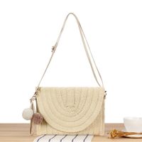 Women's Basic Beach Solid Color Paper String Shopping Bags sku image 1