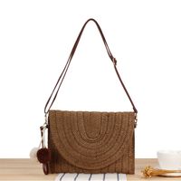 Women's Basic Beach Solid Color Paper String Shopping Bags sku image 2