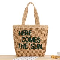 Femmes Plage Style Classique Lettre Papier Sac De Courses main image 5