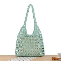 Women's Vintage Style Beach Solid Color Paper String Shopping Bags sku image 2