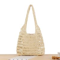 Women's Vintage Style Beach Solid Color Paper String Shopping Bags sku image 1