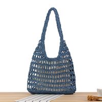 Women's Vintage Style Beach Solid Color Paper String Shopping Bags sku image 3