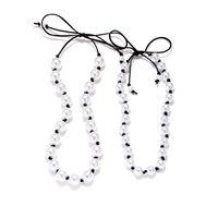 Wholesale Jewelry Elegant Simple Style Round Bow Knot Imitation Pearl Leather Rope Beaded Necklace main image 5