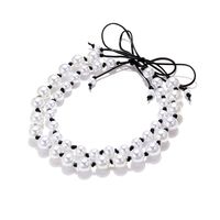 Wholesale Jewelry Elegant Simple Style Round Bow Knot Imitation Pearl Leather Rope Beaded Necklace main image 4