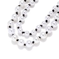Großhandel Schmuck Elegant Einfacher Stil Runden Bogenknoten Imitationsperle Lederseil Perlen Halskette main image 3