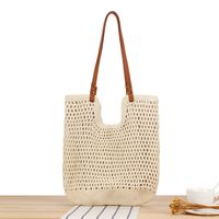 Women's Vacation Beach Solid Color Cotton Shopping Bags sku image 1