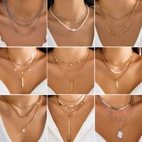 Wholesale Jewelry Lady Modern Style Classic Style Geometric Alloy Iron Copper Artificial Pearls Plating Inlay Pendant Necklace main image 1