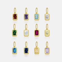 1 Piece 5*8mm Hole 5~5.9mm Sterling Silver Zircon 18K Gold Plated Rectangle Polished Pendant Chain Jump Ring main image 1