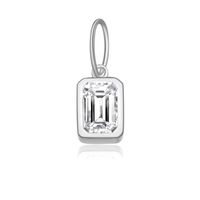 1 Piece 5*8mm Hole 5~5.9mm Sterling Silver Zircon 18K Gold Plated Rectangle Polished Pendant Chain Jump Ring sku image 6