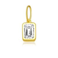 1 Piece 5*8mm Hole 5~5.9mm Sterling Silver Zircon 18K Gold Plated Rectangle Polished Pendant Chain Jump Ring sku image 18