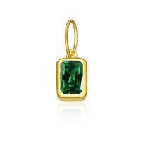 1 Piece 5*8mm Hole 5~5.9mm Sterling Silver Zircon 18K Gold Plated Rectangle Polished Pendant Chain Jump Ring sku image 19