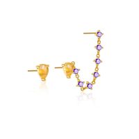 1 Pair Simple Style Shiny Round Water Droplets Asymmetrical Inlay Sterling Silver Zircon 18K Gold Plated White Gold Plated Ear Studs main image 3