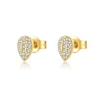 1 Pair Simple Style Shiny Round Square Water Droplets Inlay Sterling Silver Zircon Ear Studs sku image 2