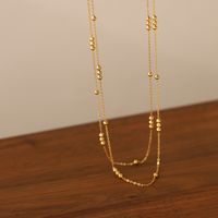 Titan Stahl Einfacher Stil Überzug Einfarbig Doppellagige Halsketten Halskette main image 7