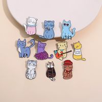 Cartoon Style Cute Cat Zinc Alloy Plating Unisex Brooches main image 6