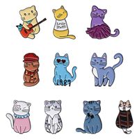 Cartoon-Stil Süß Katze Zinklegierung Überzug Unisex Broschen main image 3