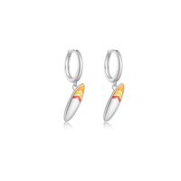 1 Pair Casual Simple Style Skateboard Sterling Silver 18K Gold Plated Drop Earrings sku image 1