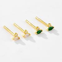 1 Pair Simple Style Shiny Geometric Plating Inlay Sterling Silver Zircon Ear Studs main image 6